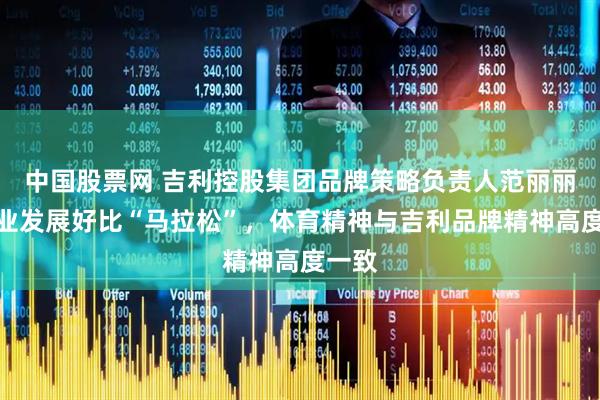 中国股票网 吉利控股集团品牌策略负责人范丽丽：行业发展好比“马拉松”，体育精神与吉利品牌精神高度一致