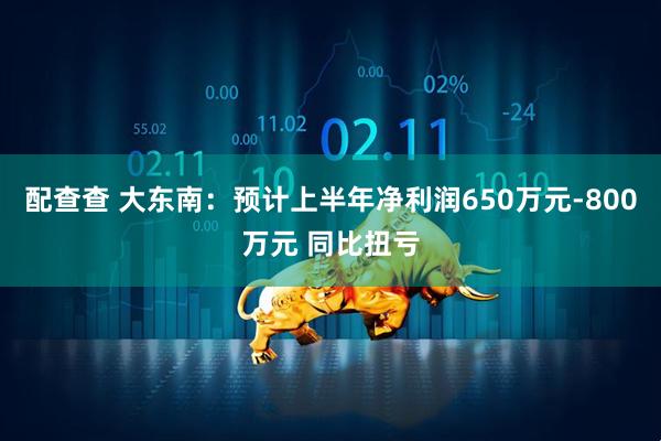 配查查 大东南：预计上半年净利润650万元-800万元 同比扭亏